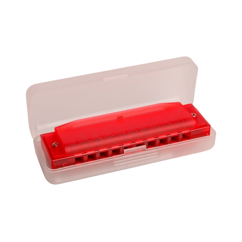 Hohner Translucent Harp Harmonica - C/Red Hardcase