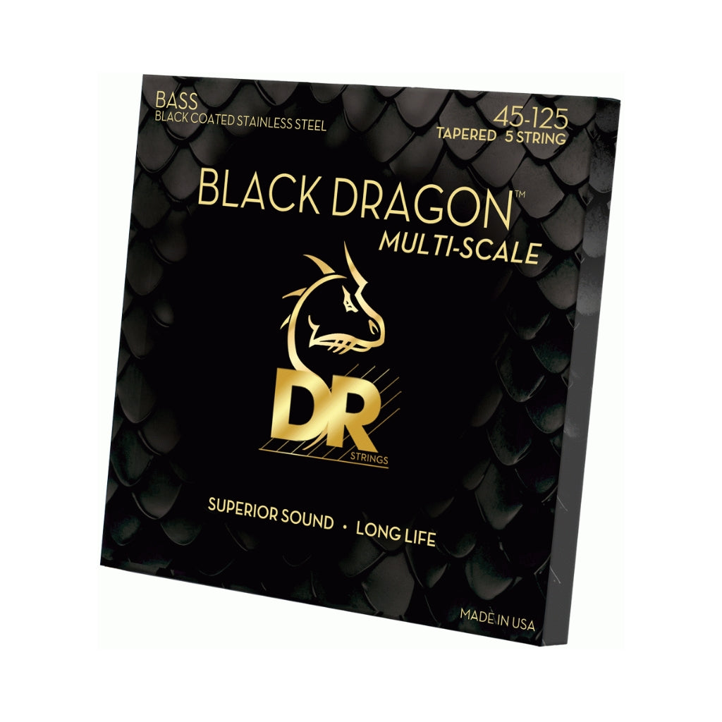 DR - Black Dragon 5-String Bass Guitar Strings - .045-.105 Medium Multi Scale