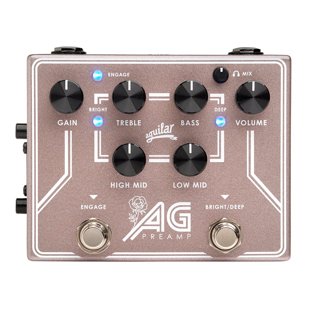 Aguilar AG Preamp/Direct Box - Breast Cancer Awareness Month, Rose Gold Sparkle Effects Pedals Sky Music