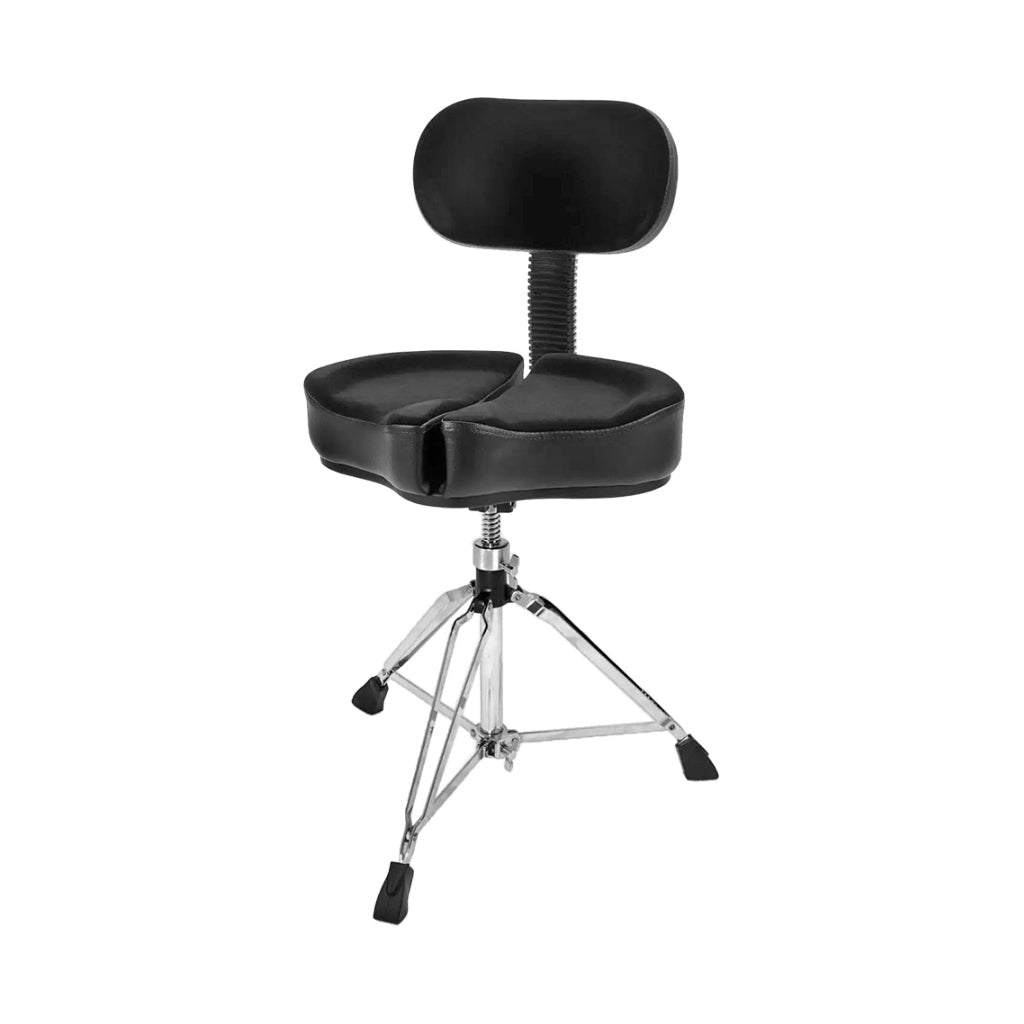 Ahead Spinal-G Drum Throne Saddle Top Black with Backrest 3-Leg Drum Hardware Sky Music