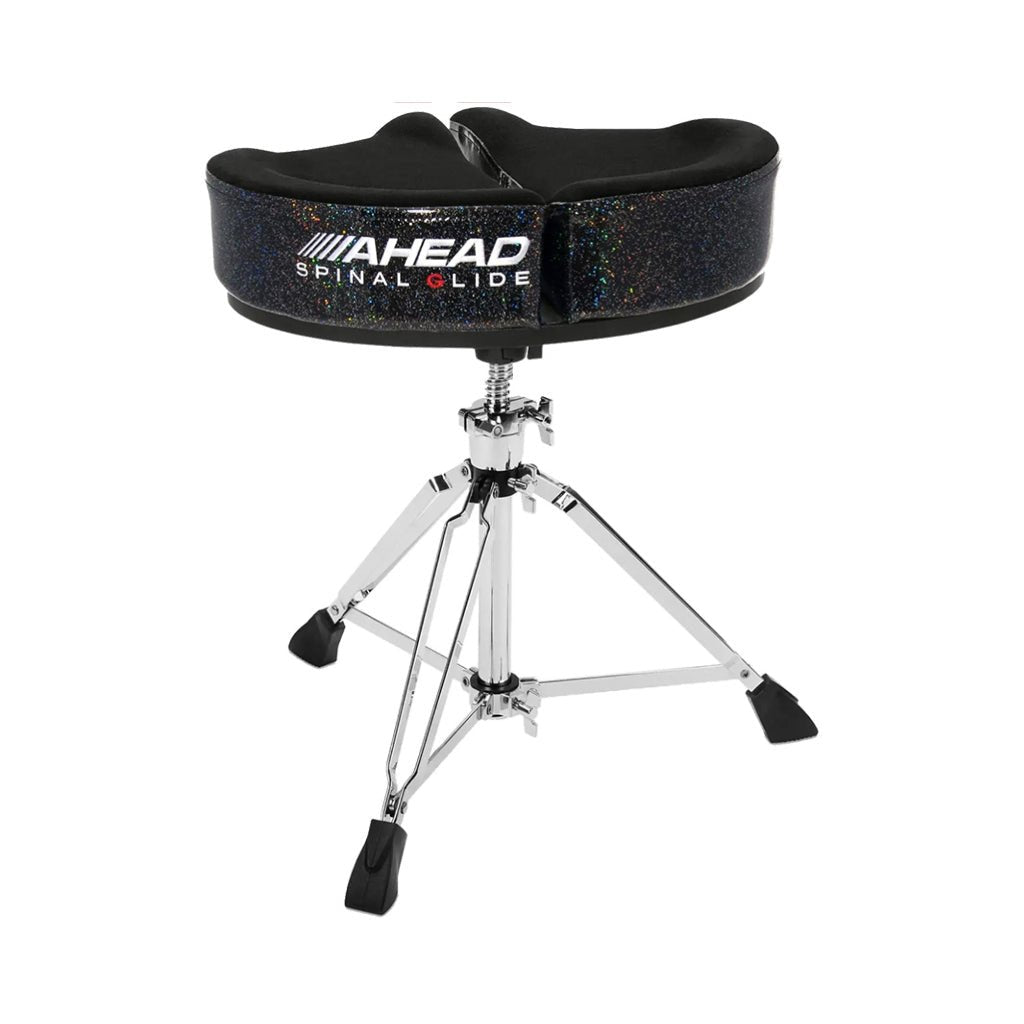 Ahead Spinal-G Drum Throne Saddle Top Black/Black Sparkle 3-Leg Drum Accessories Sky Music