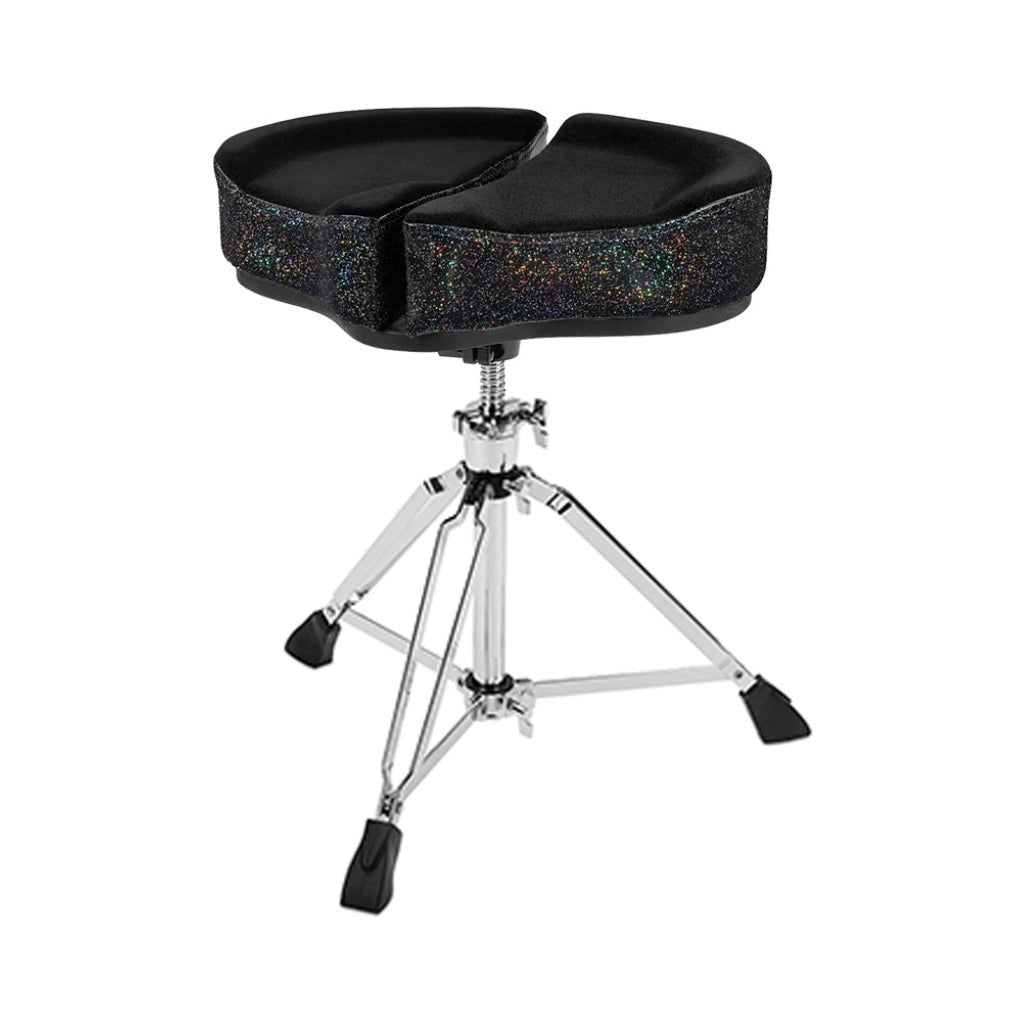 Ahead Spinal-G Drum Throne Saddle Top Black/Black Sparkle 3-Leg Drum Accessories Sky Music