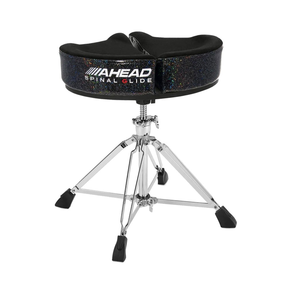 Ahead Spinal-G Drum Throne Saddle Top Black/Black Sparkle 4-Leg Drum Accessories Sky Music