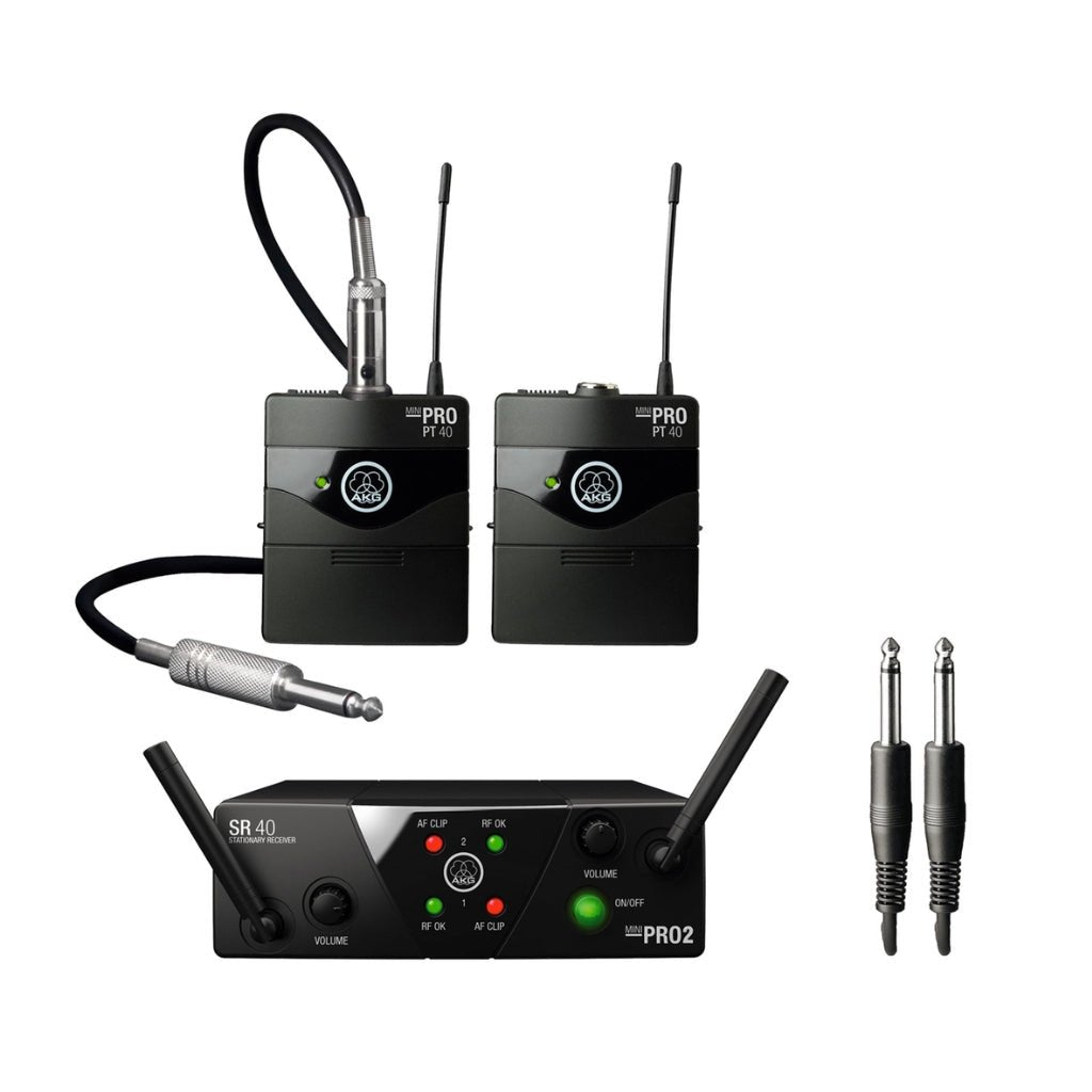 AKG WMS40 Mini Dual Instrumental Set Band A/C Wireless Systems Sky Music