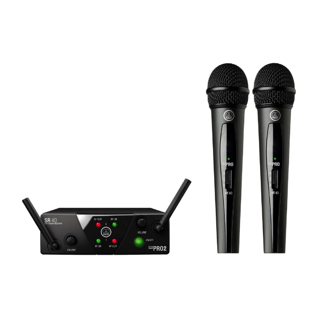 AKG WMS40 Mini Dual Vocal Set Band A/C Wireless Systems Sky Music