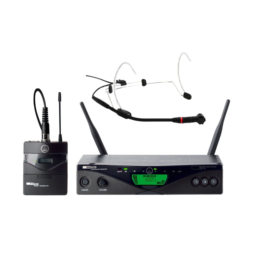 AKG WMS470 Wireless Presenter Set - Headworn + Lapel Wireless Systems Sky Music