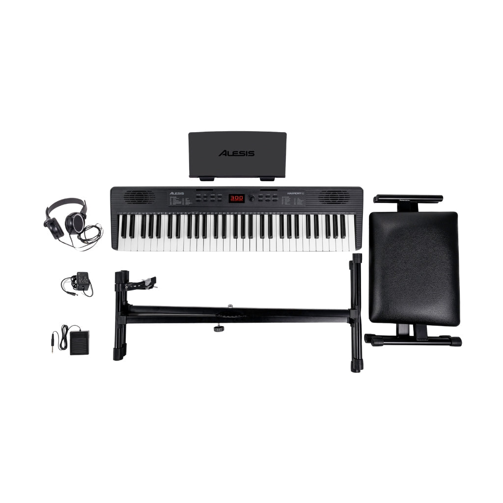 Alesis Harmony 61 MK4 61-Key Portable Keyboard with Accessory Bundle Keyboards Sky Music