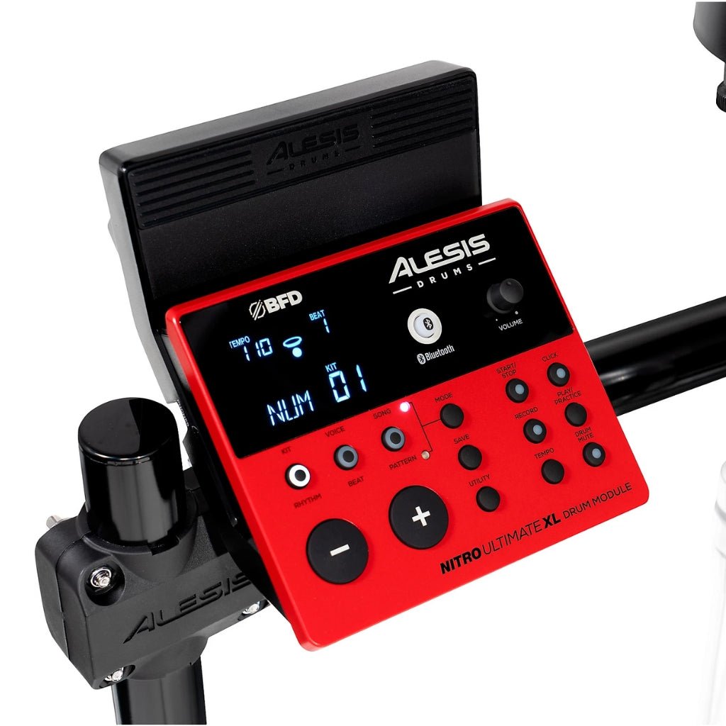Alesis Nitro Ultimate XL 10-Piece Professional Electronic Drum Set with Bluetooth Electronic Drum Kits Sky Music