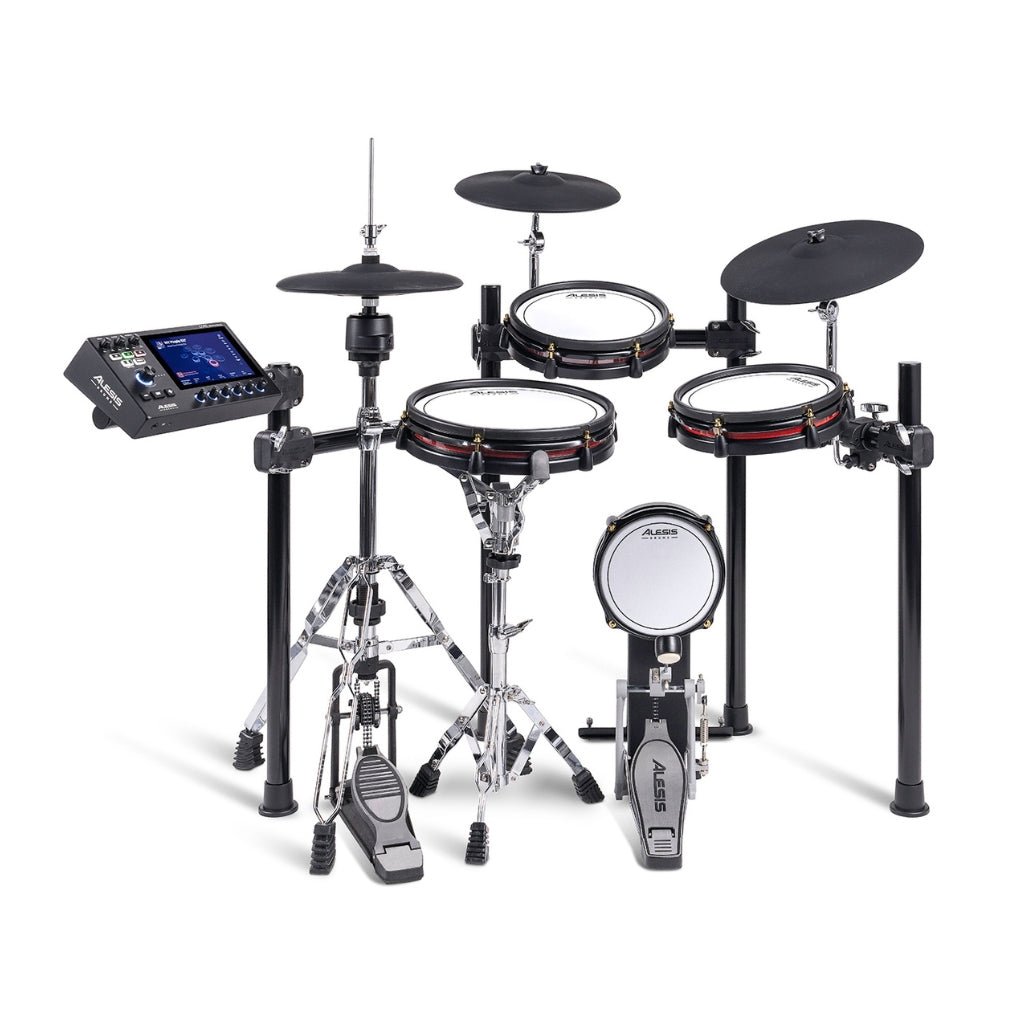 Alesis Strata Club Premium 7-Piece Electronic Drum Set w 7" Touchscreen , Bluetooth and WIFI Electronic Drum Kits Sky Music