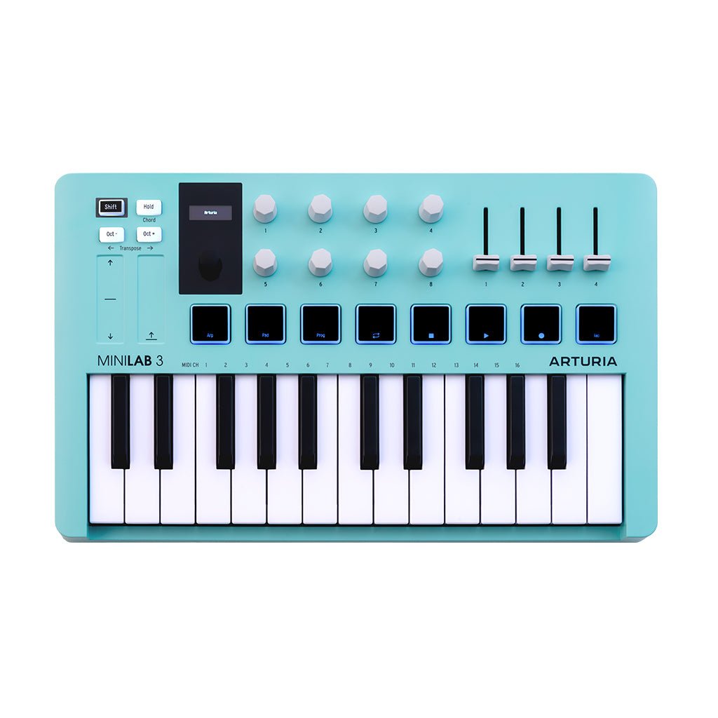 Arturia MiniLab 3 25-Note Keyboard - Limited Edition Aquamarine MIDI Controllers Sky Music