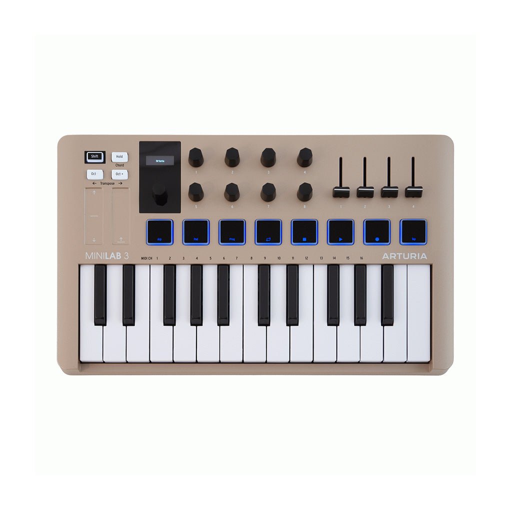 Arturia MiniLab 3 25-Note Keyboard MIDI Controller - Limited Edition Champagne MIDI Controllers Sky Music