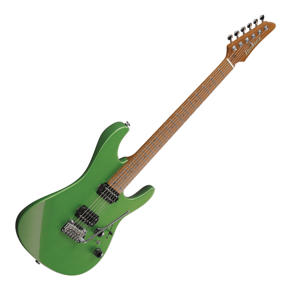 Ibanez AZ2402 Electric Guitar with Roasted Maple Fretboard and Case Apple Green Metallic