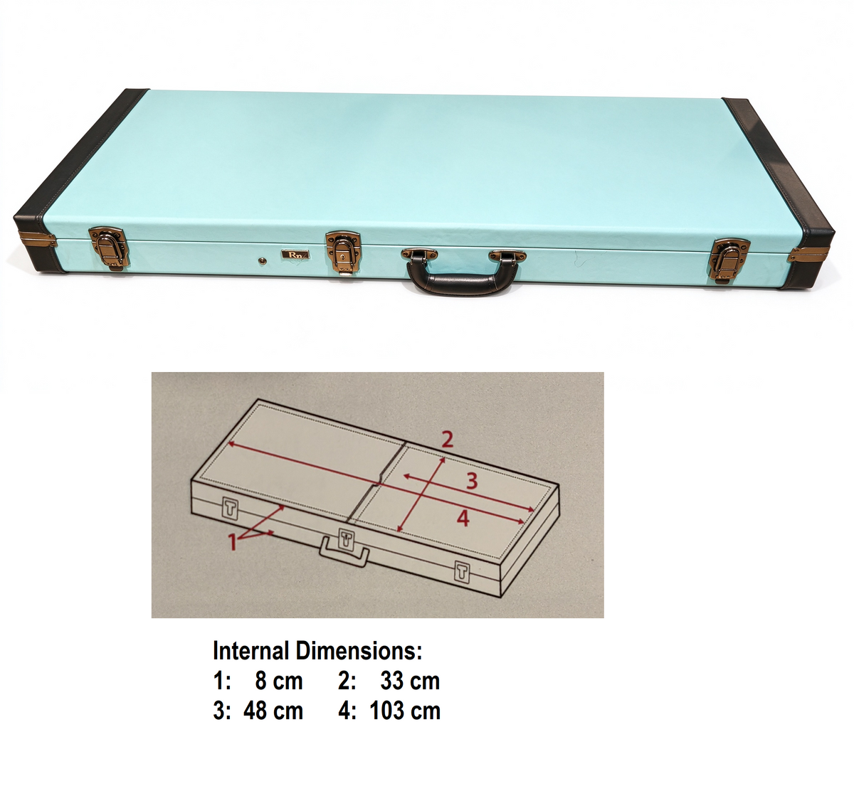 Rainbow Rectangle Electric Guitar Case WC100-RE-AQUA