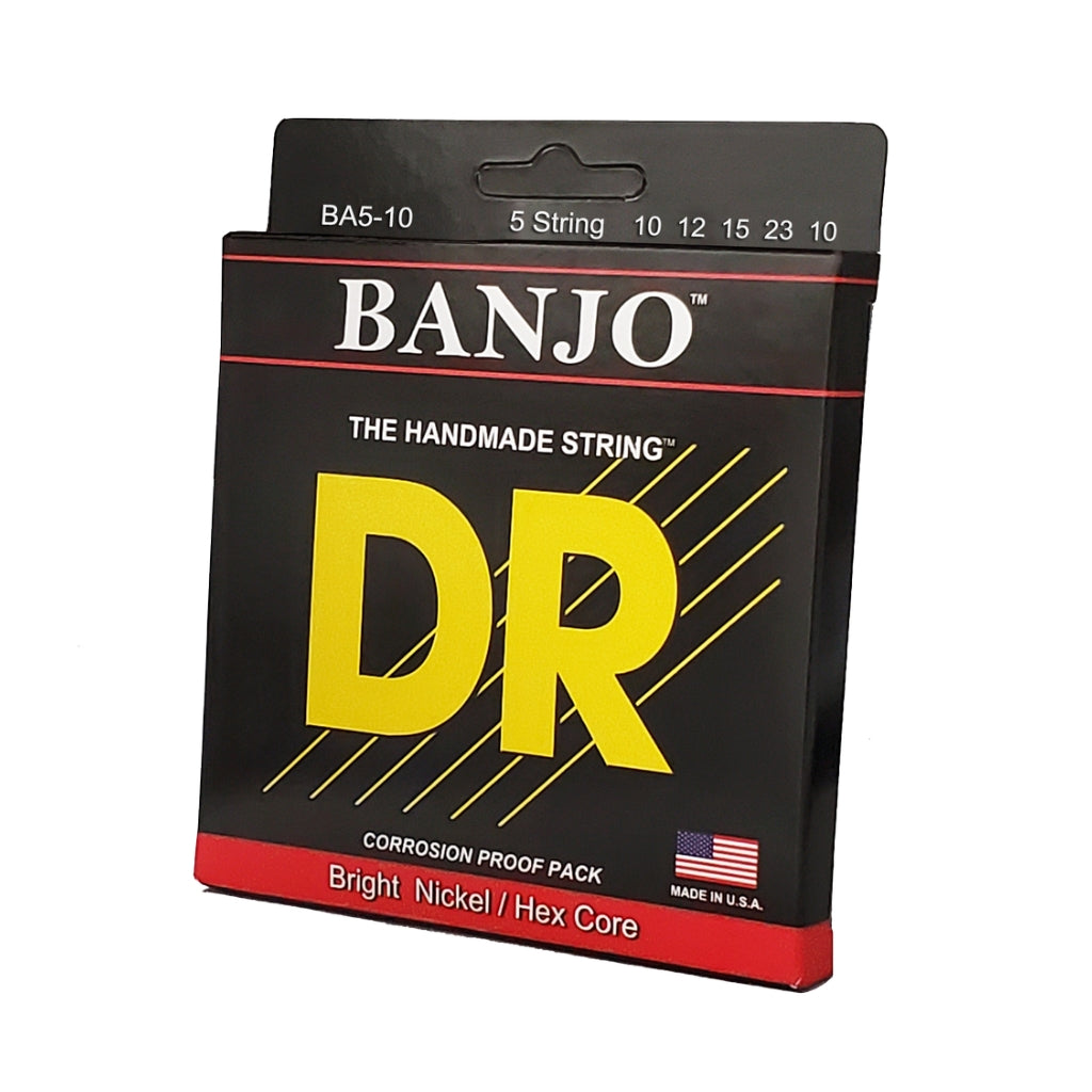 DR Strings - Original Style Banjo Strings - 5-string Medium 10, 12, 15, 23, 10
