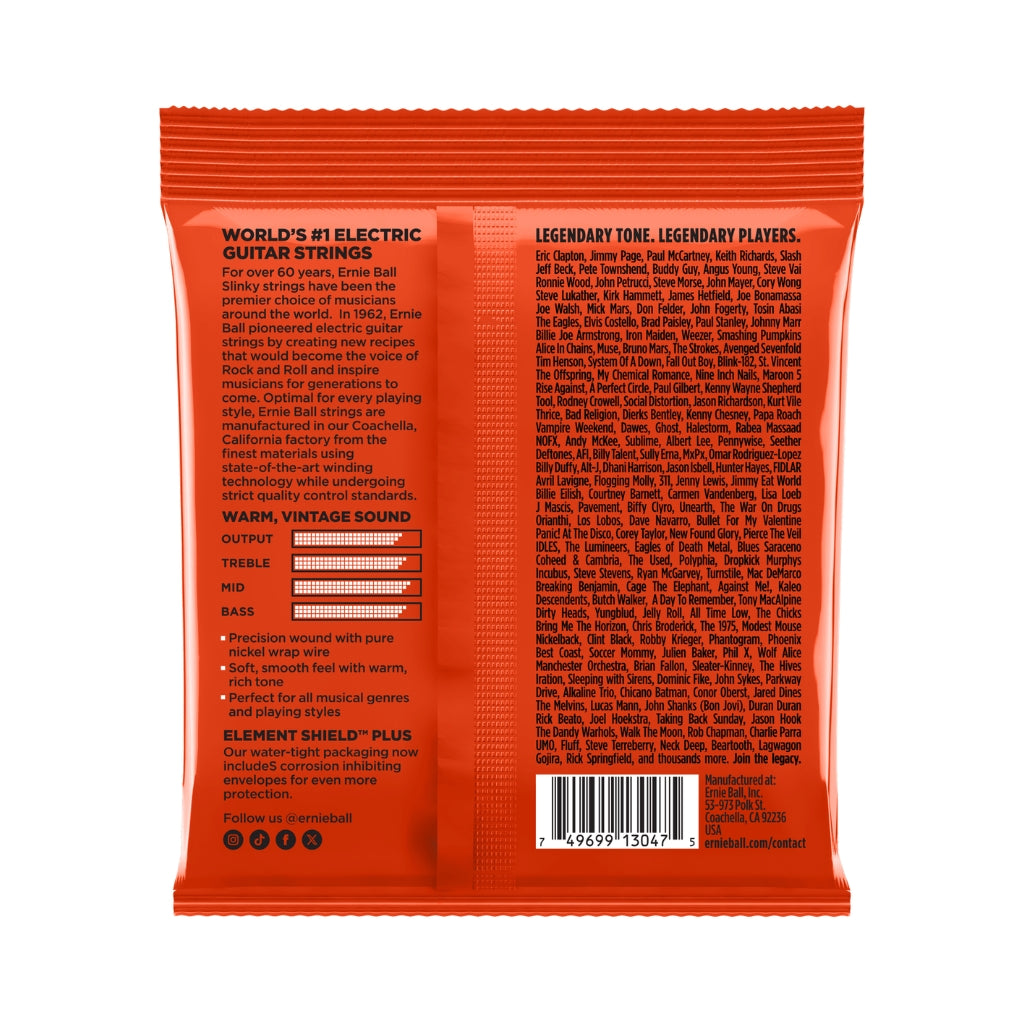 Ernie Ball - Slinky Classic Rock N Roll Pure Nickel Electric Guitar Strings - .010-.052, Custom Gauge