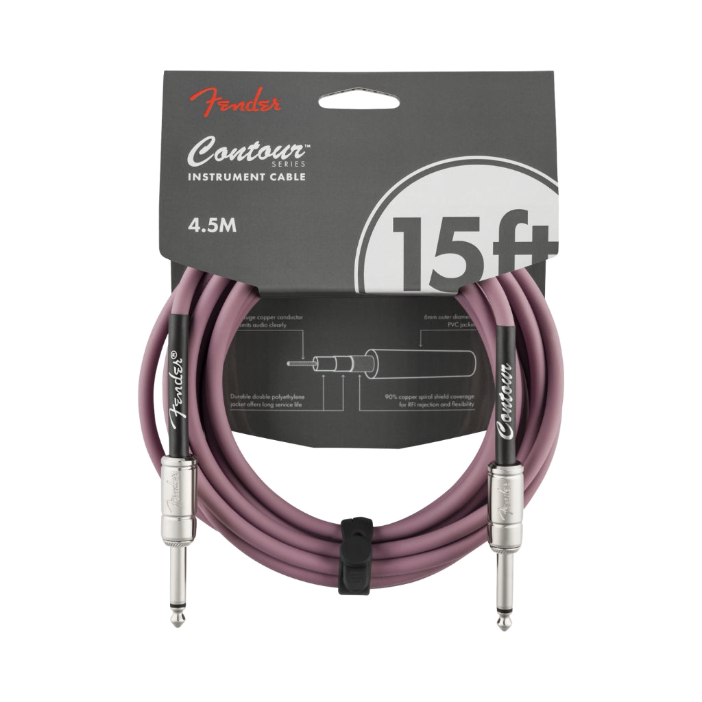 Fender - Contour Series Straight to Straight Instrument Cable - 15 foot Burgundy Mist