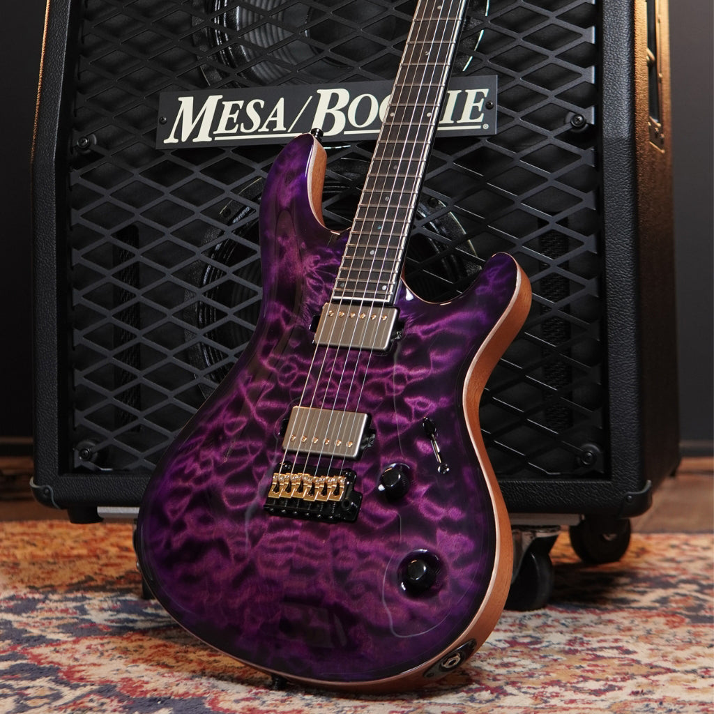 Mayones Regius Core Classic V24 6 Quilted Maple Top Electric Guitar - Infinite Purple sky music