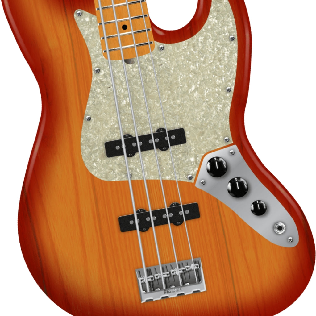 Fender  American Professional Jazz Bass Guitar - Aged Cherry Burst, Maple Fingerboard