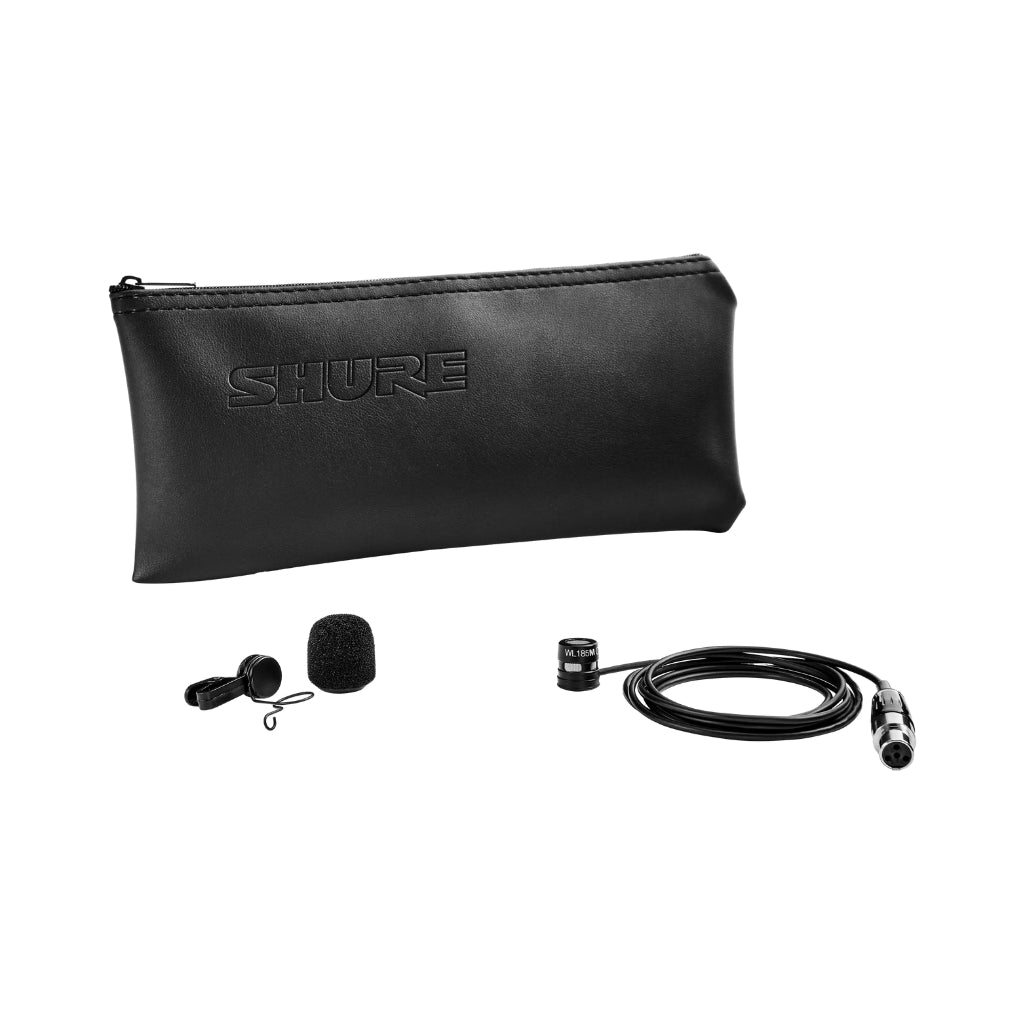 Shure - WL185m Low-Profile Cardioid Lavalier Microphone with TQG Connector - Black