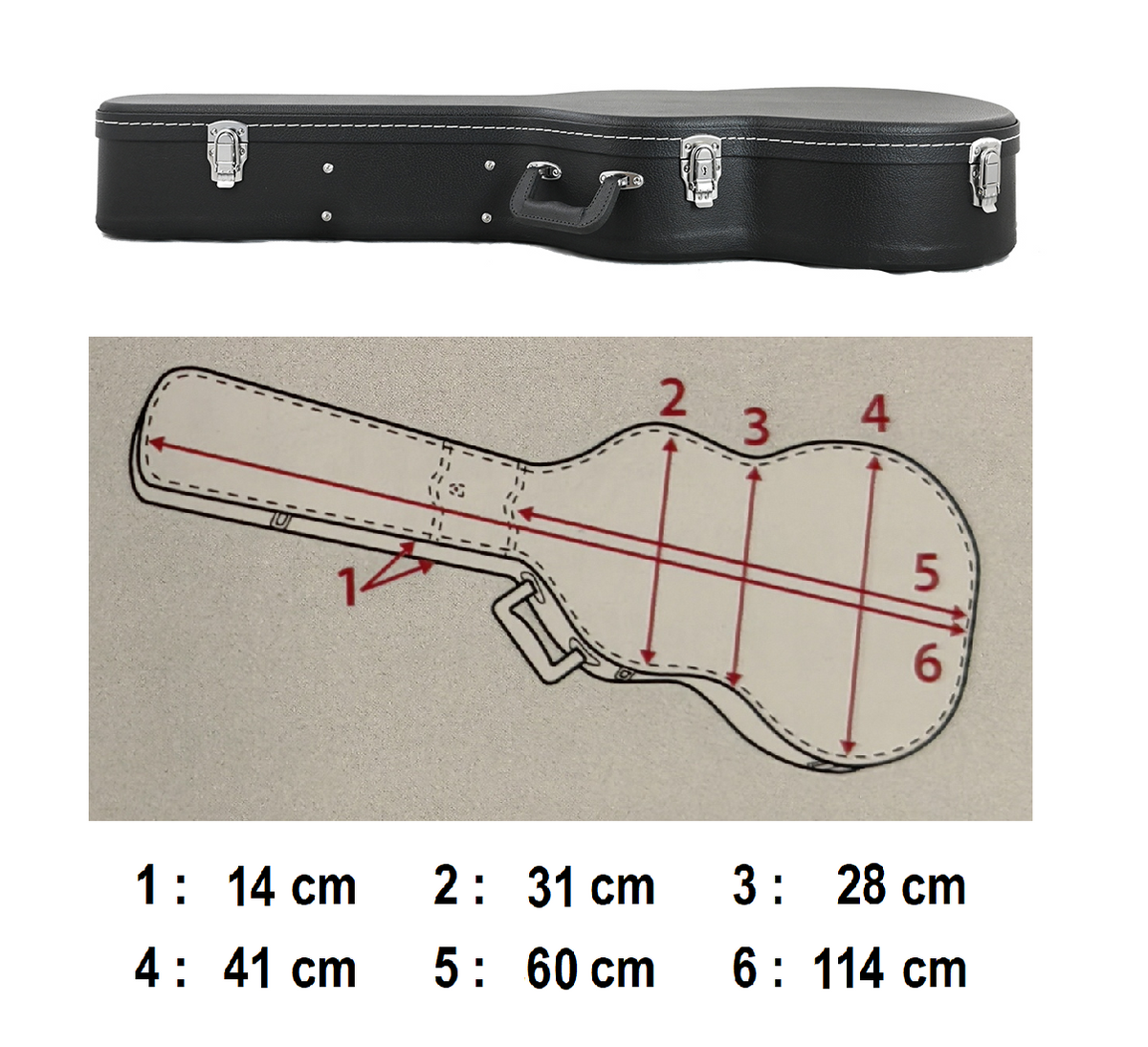 Rainbow 12 String Dreadnought Guitar Case, Black Exterior with Black Velvet Interior