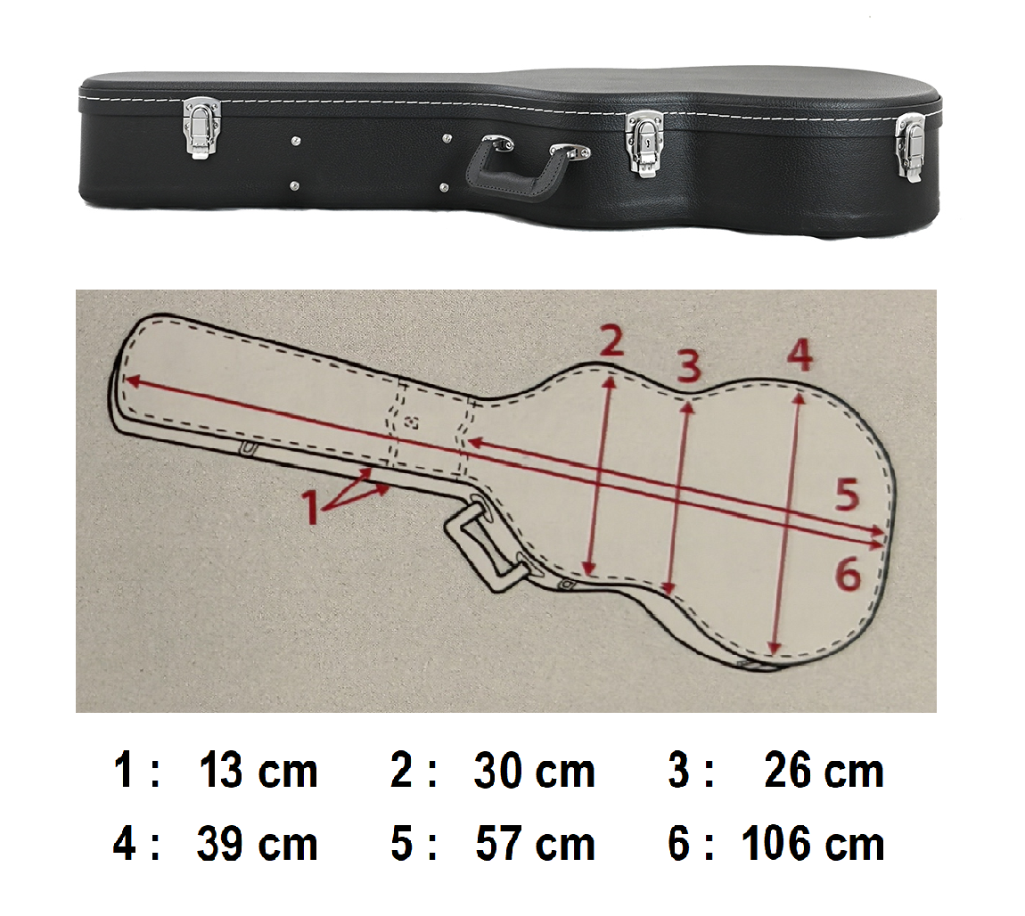 Rainbow OM-Style Acoustic Guitar Case, Black Exterior with Black Velvet Interior