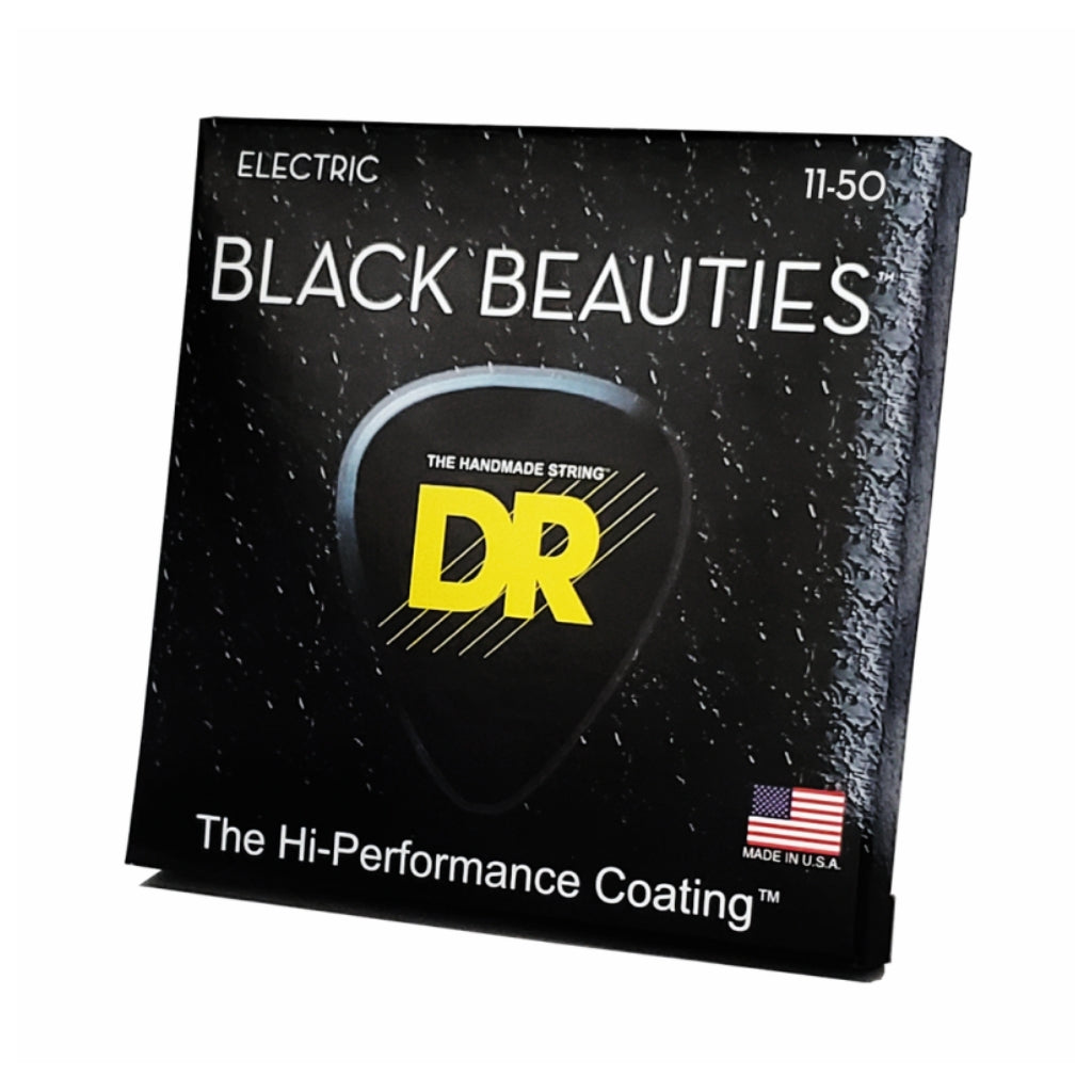 DR - Black Beauties K3 Coated Electric Guitar Strings - Heavy 11-50