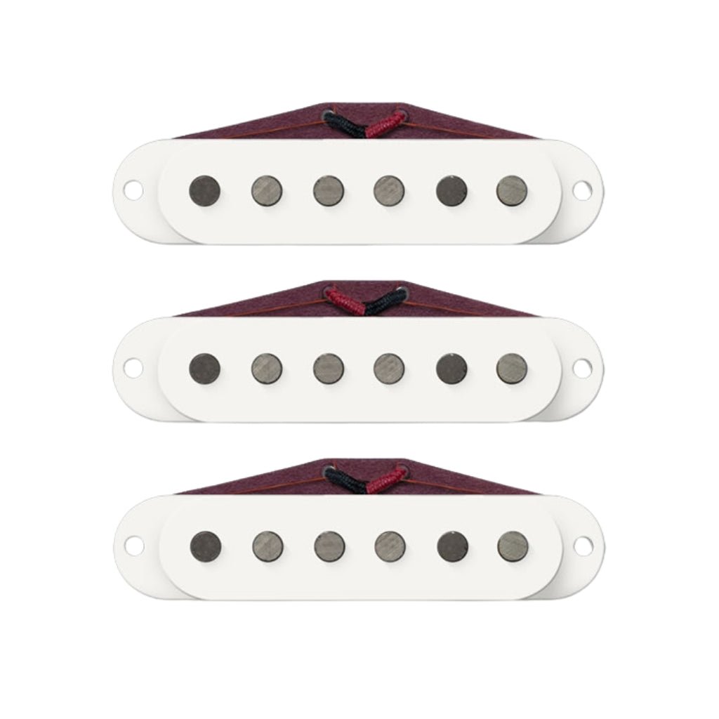 Bare Knuckle True Grit Strat Single Coil Set - White Electric Guitar Pickups Sky Music