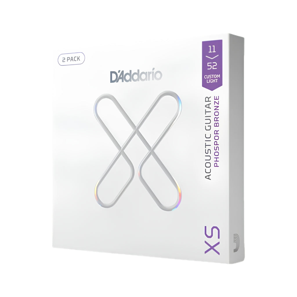 D'Addario XS Phosphor Bronze 11-52 Acoustic Guitar Strings - 2-Pack