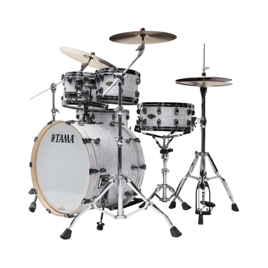 TAMA - Starclassic Walnut Birch 4-Piece Shell Pack - White Pearl, Black Nickel Shell Hardware