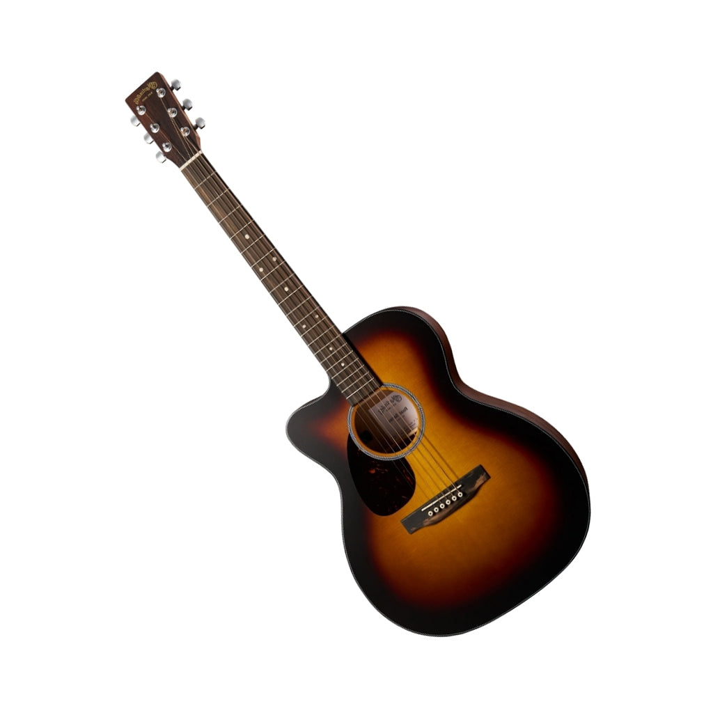 Martin Road Series OMC-10E Modern Burst Left Handed Acoustic-Electric Guitar angled