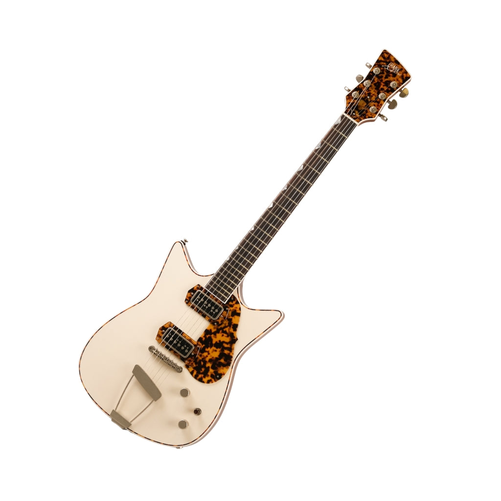 Frank Brother Arcade One Light Relic Electric Guitar - Trans Trillium White angled