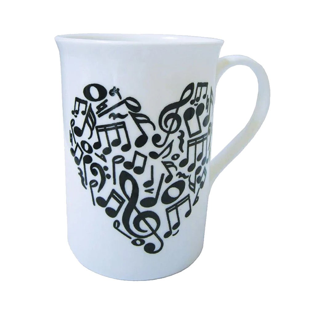Bone China Mug - Heart of Notes Merchandise &amp; Apparel Sky Music
