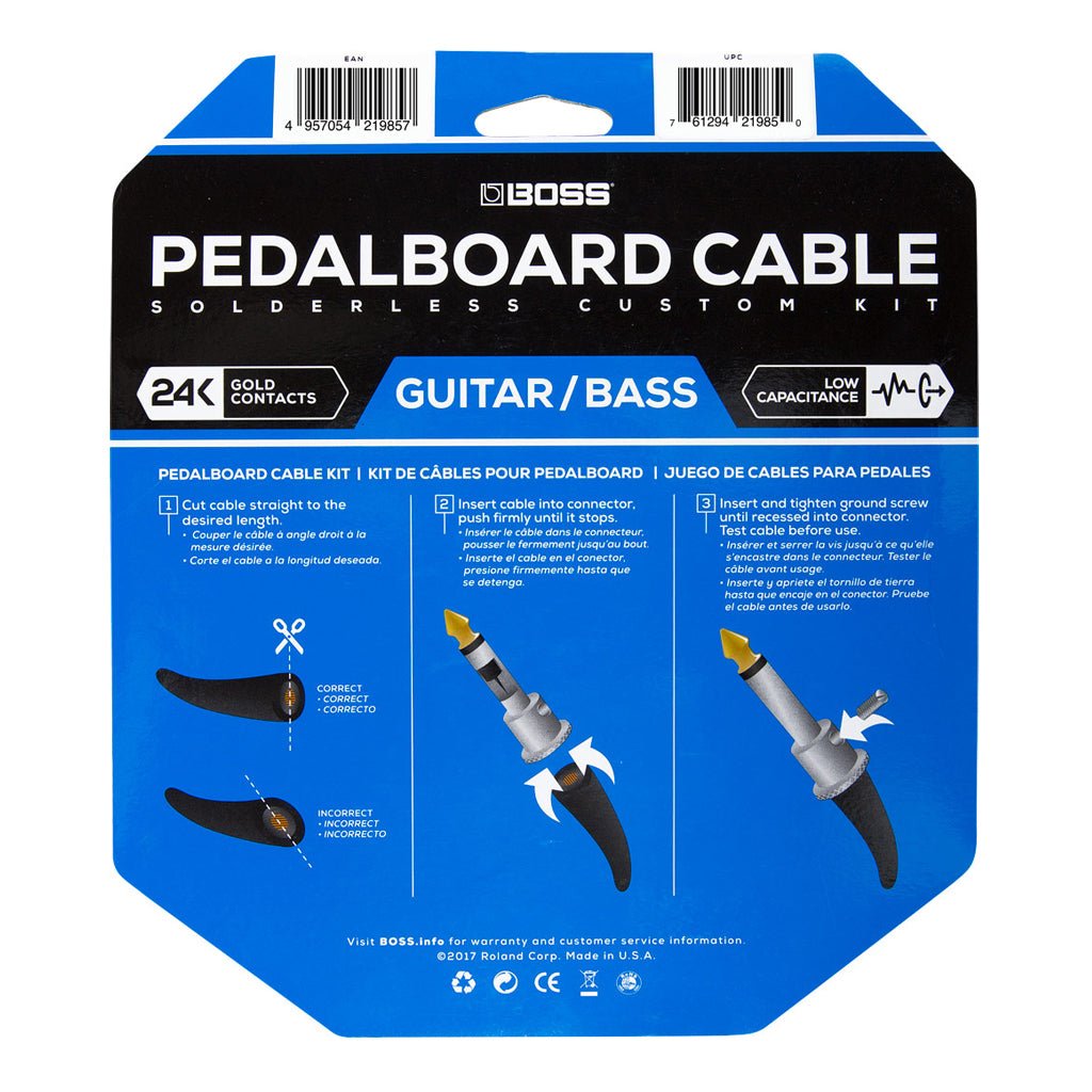 Boss Pedalboard Cable Kit 24 Cables Sky Music