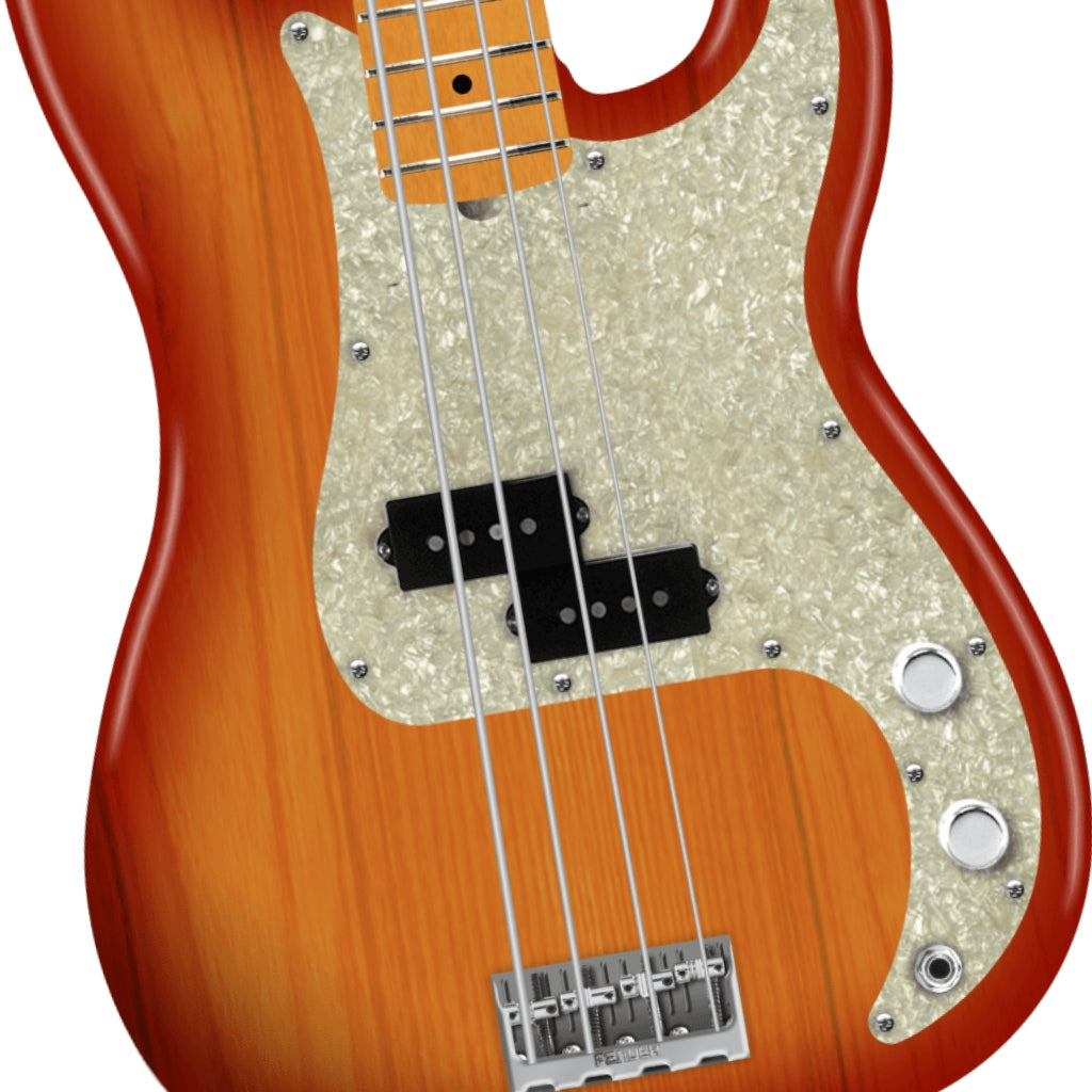 Fender American Professional Precision Bass Guitar - Aged Cherry Burst, Maple Fingerboard