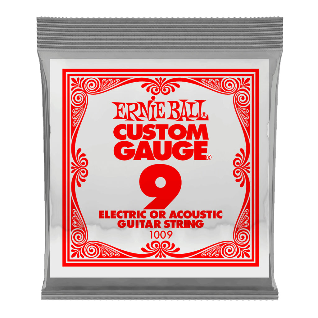Ernie Ball Acoustic/Electric Single Guitar String Plain Steel - 0.009