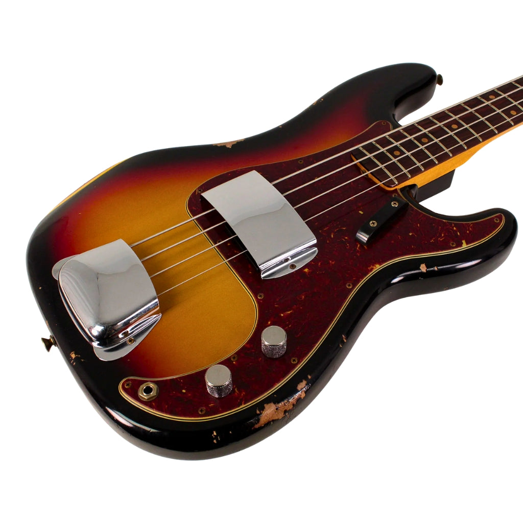 Fender - Custom Shop '64 Precision Bass Relic - Bleached 3-color Sunburst