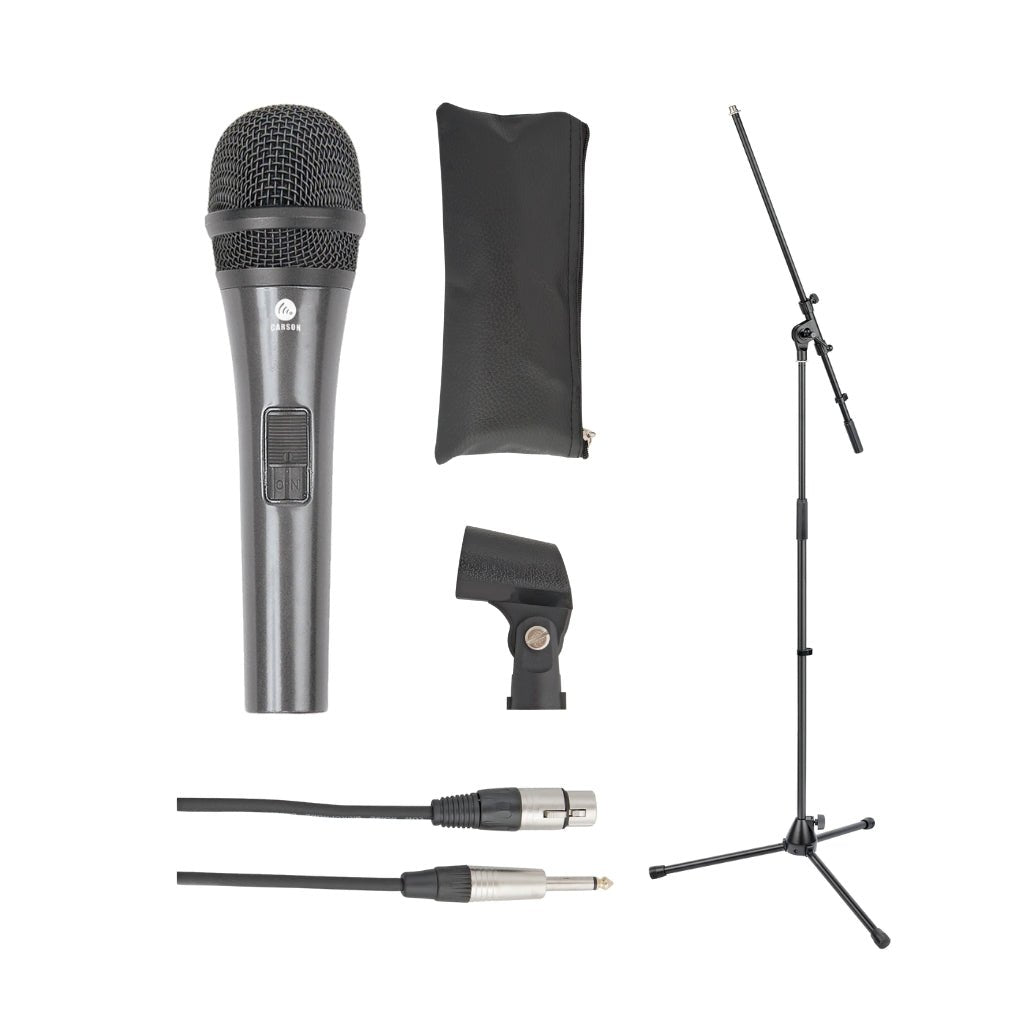 Carson - Complete Mic Pack - Stand/Cable/Microphone/Clip Microphones Sky Music