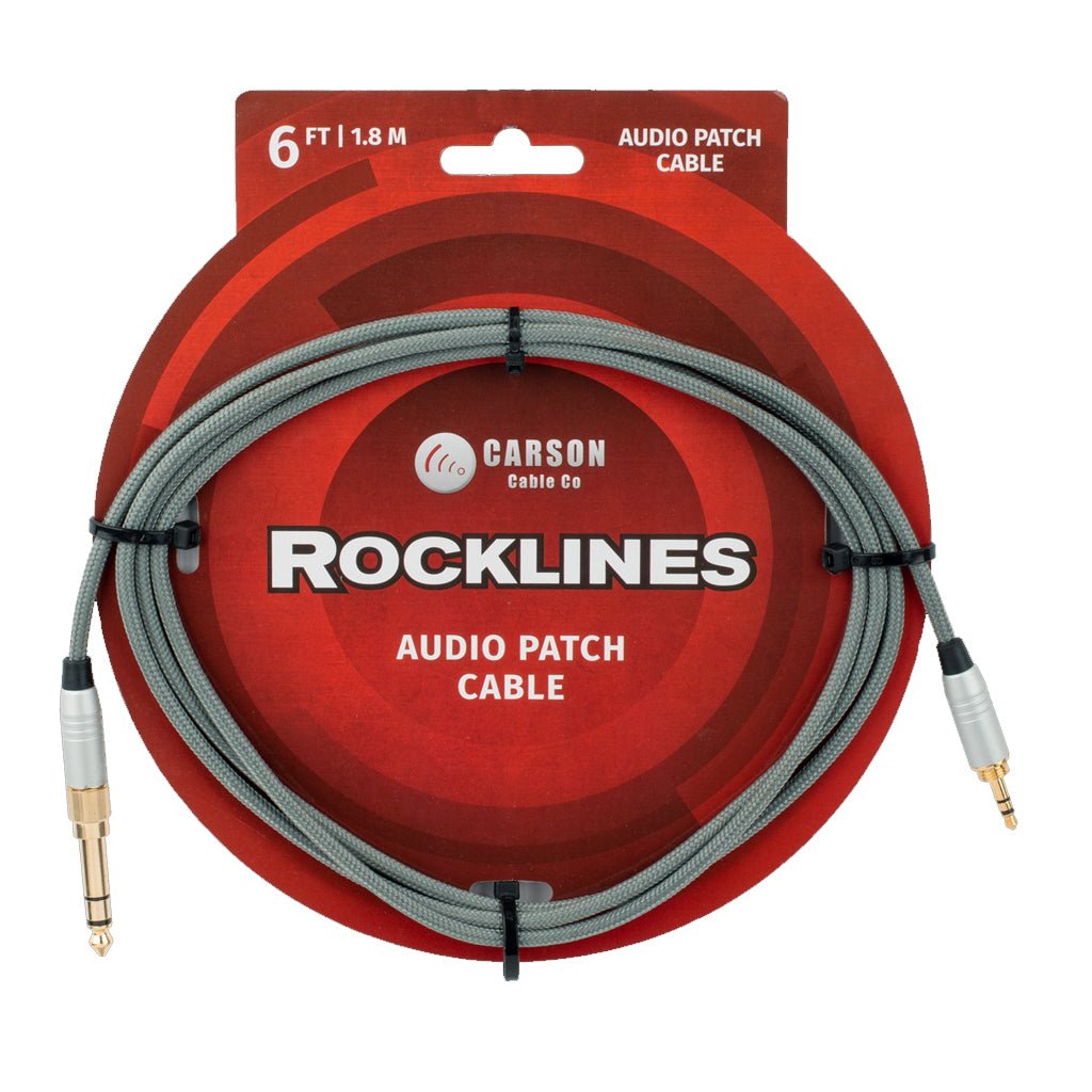 Carson Rocklines - 3.5mm stereo cable w/ 6.3mm adapter - 6ft Cables Sky Music