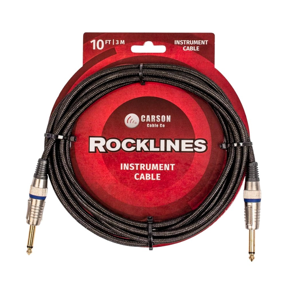 Carson Rocklines Instrument Cable - 10ft Instrument Cables Sky Music
