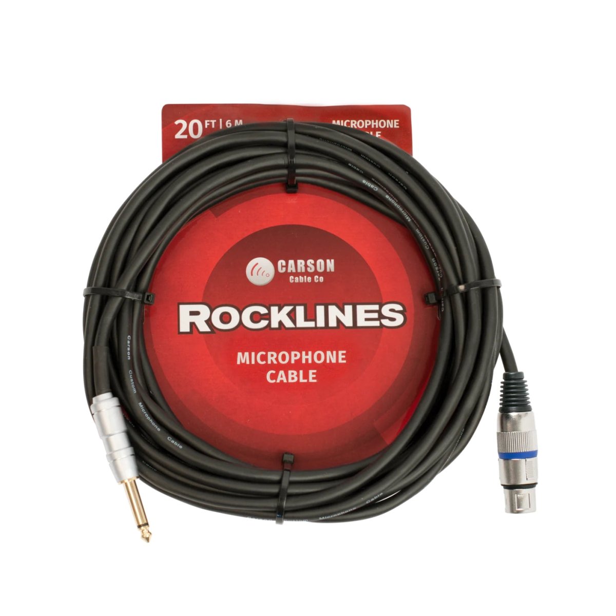 Carson Rocklines XLR (F) to TS Microphone Cable 20ft Audio Cables Sky Music