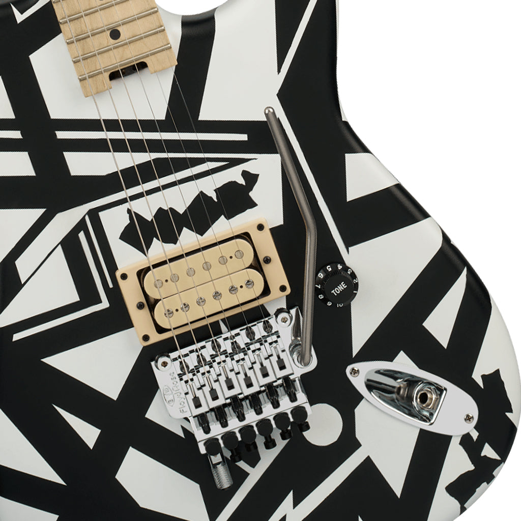 EVH Striped Series Shapes Maple Fingerboard Electric Guitar - White / Black