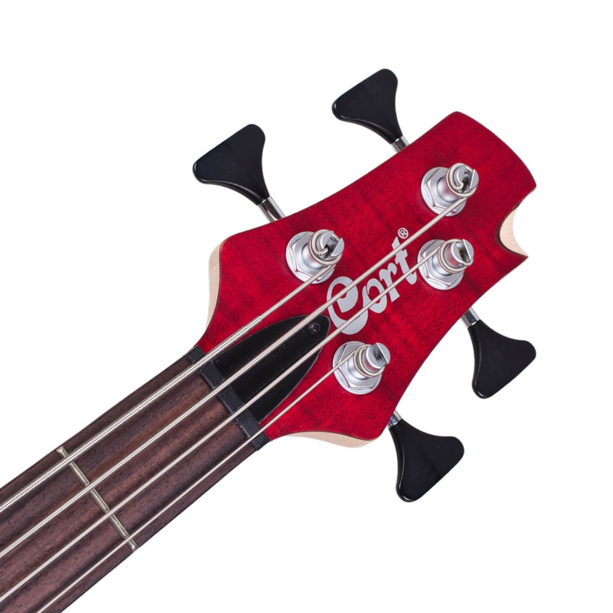 Cort - A4 Plus FMMH Bass Guitar - Open Pore Black Cherry