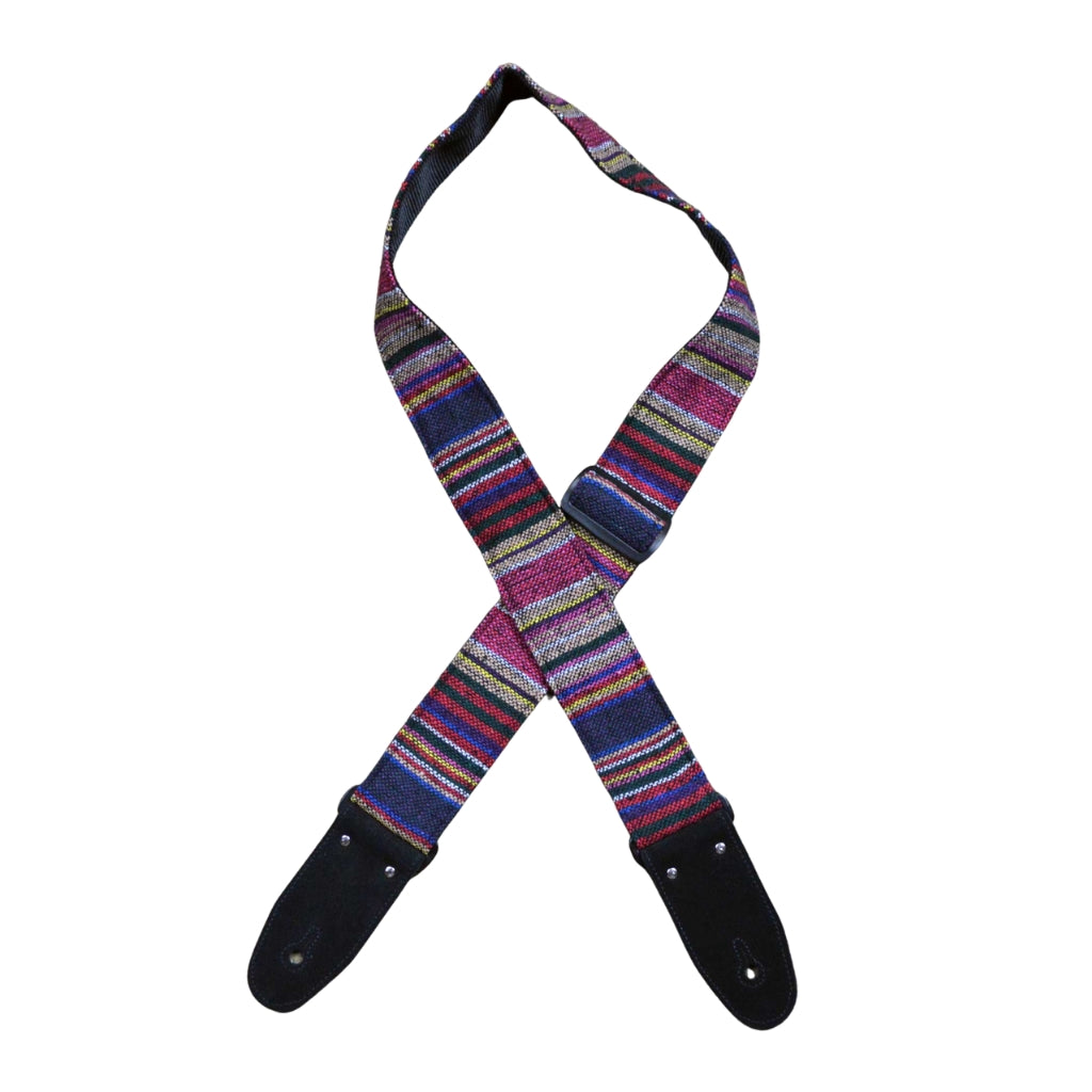 Colonial Leather - Red Rasta Rag Guitar Strap - Red