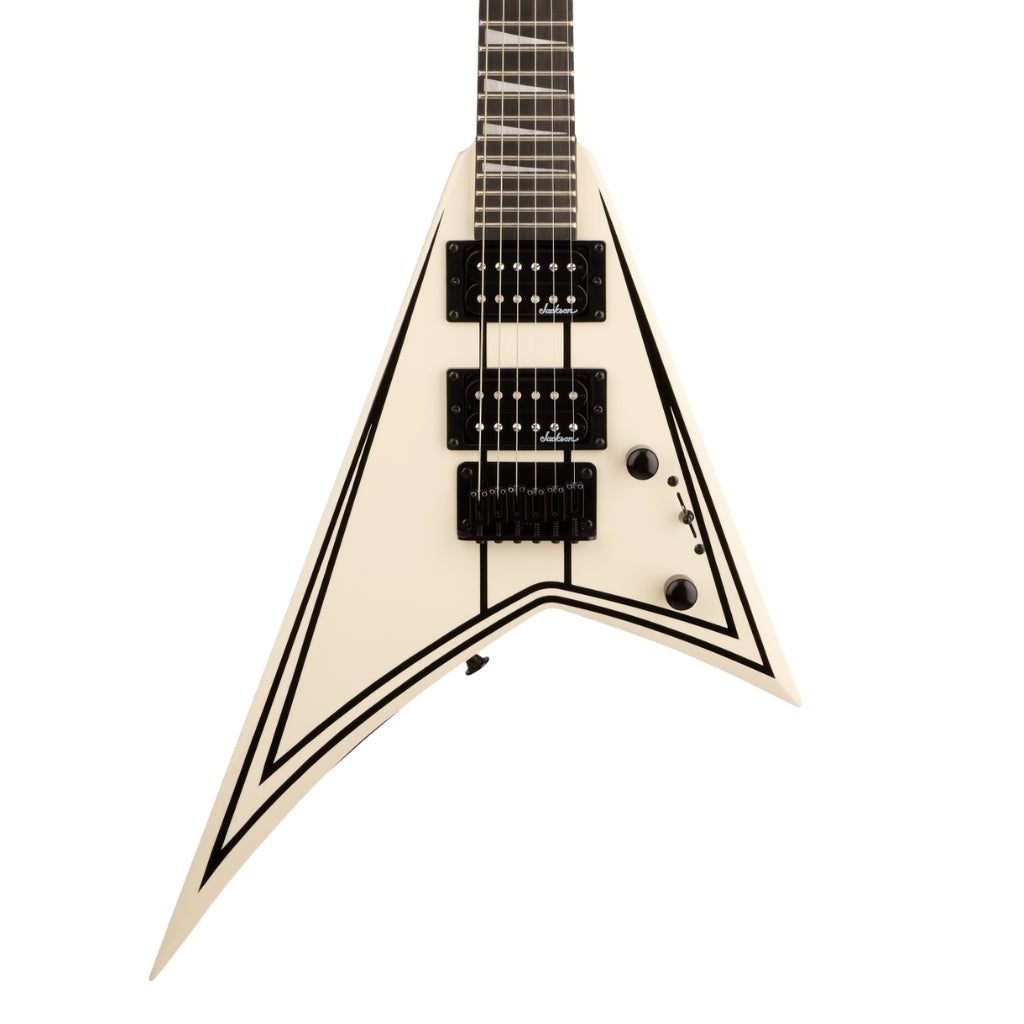 Jackson - RR Minion JS1XM Electric Guitar - Snow White with Black Pinstripes, Amaranth Fingerboard