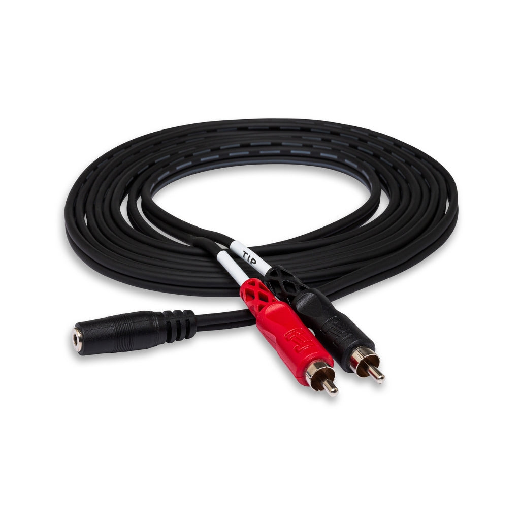 Hosa Technology - 3.5 mm TRSF to Dual RCA - Stereo Breakout Cable 10ft