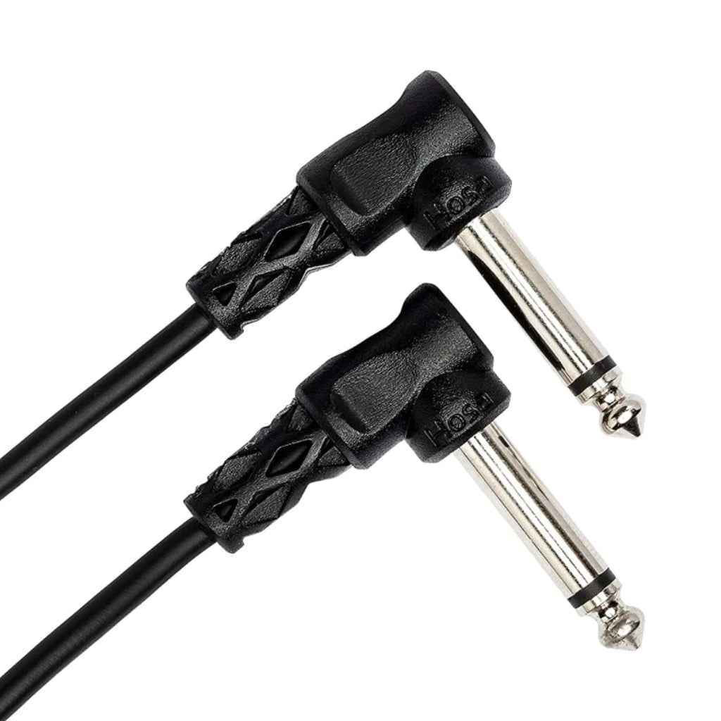 Hosa - Molded Right-Angle to Same - Guitar Patch Cable, 1ft