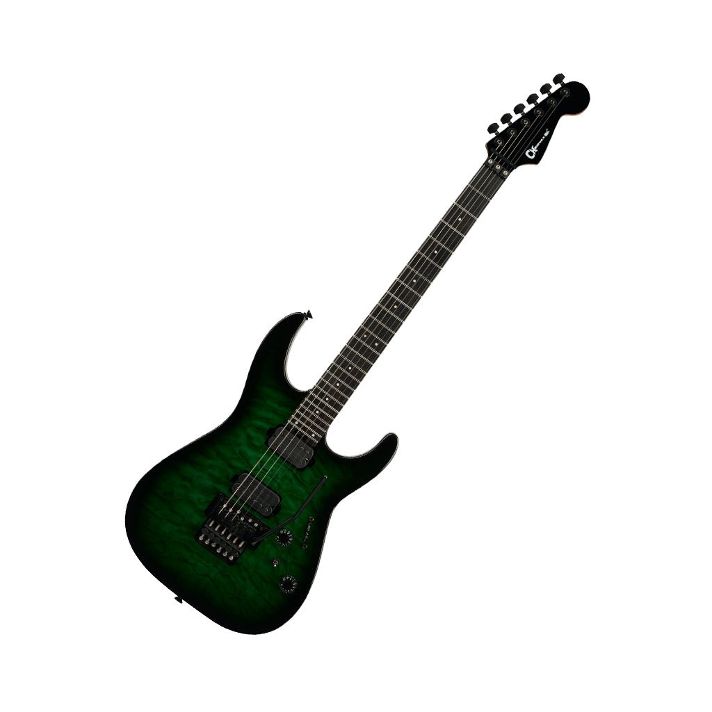 Charvel Pro-Mod Plus Dinky DK24 HH FR QM EB Electric Guitar - Cloaked Emerald Green Electric Guitars Sky Music