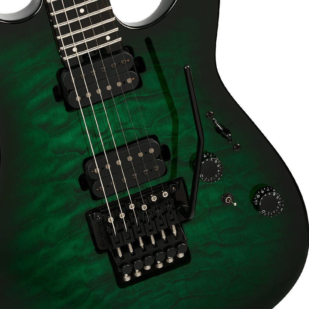Charvel Pro-Mod Plus Dinky DK24 HH FR QM EB Electric Guitar - Cloaked Emerald Green Electric Guitars Sky Music