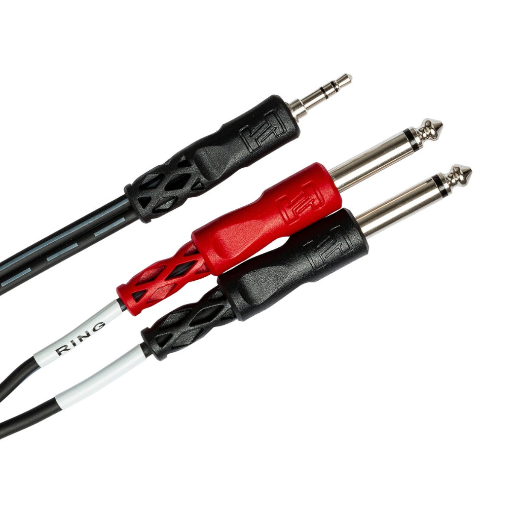 Hosa Technology - 3.5 mm TRS to Dual 1/4 in TS - Stereo Breakout Cable 10ft
