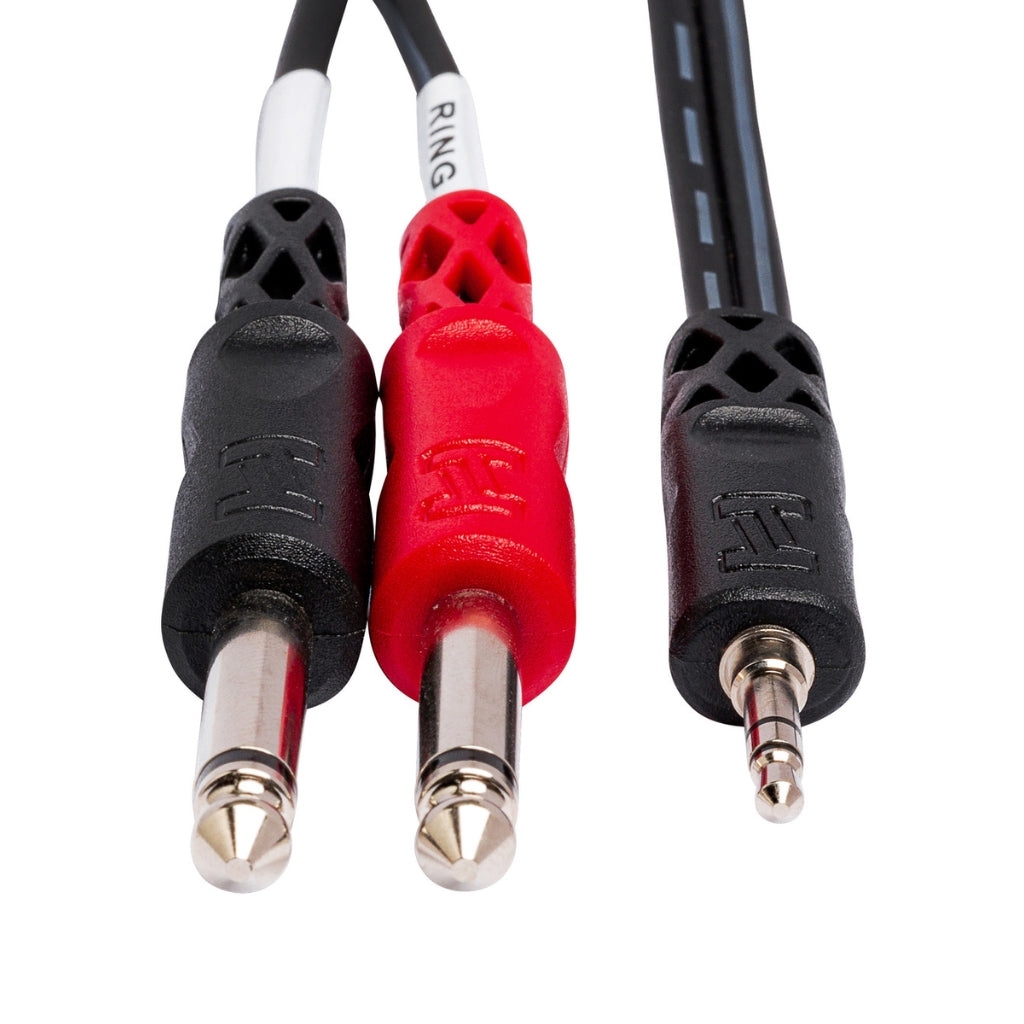Hosa Technology - 3.5 mm TRS to Dual 1/4 in TS - Stereo Breakout Cable 10ft